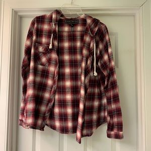 Super comfy plaid flannel with hood